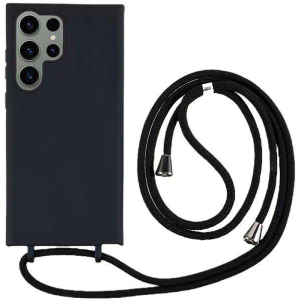 „Strap“ твердый силиконовый (TPU) чехол - чёрный (Galaxy S24 Ultra)