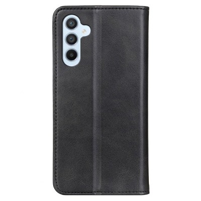 Samsung Galaxy S24 (SM-S921) „Split“ чёрный кожаный чехол-книжка | Vacins.lv