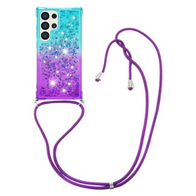Твердый силиконовый чехол (TPU) „Strap“ Shine для Samsung Galaxy S24 Ultra (SM-S928), мятного/фиолетового цвета | Vacins.lv