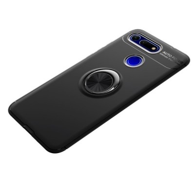 Huawei Honor View 20 (V20) „Lenuo“ Kickstand cieta silikona (TPU) melns apvalks | vacins.lv