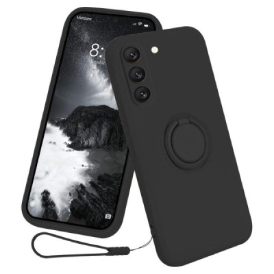 Твердый силиконовый чехол „Ring“ Kickstand (TPU) для Samsung Galaxy S23 (SM-S911) , черного цвета | Vacins.lv