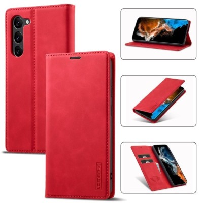 Samsung Galaxy S24+ (SM-S926) „Lc.Imeeke“ sarkans ādas atvērams maciņš | Vacins.lv