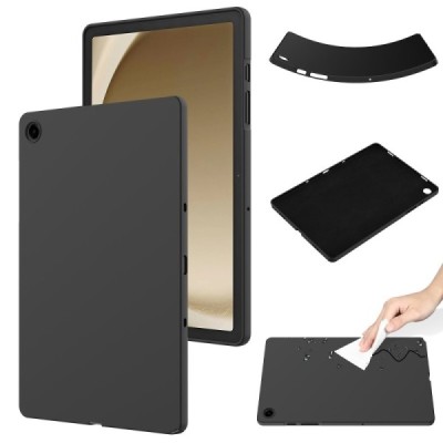 Samsung Galaxy Tab A9+ „Shell“ cieta silikona (TPU) melns apvalks | vacins.lv