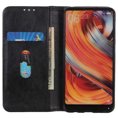 Xiaomi Redmi A3 (Poco C61) чёрный кожаный чехол-книжка | Vacins.lv