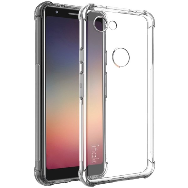 Усиленный твердый силиконовый чехол „Imak“ (TPU) - прозрачный + защитная пленка (Pixel 3a)