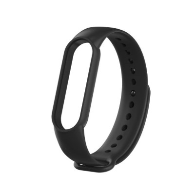 Твердый силиконовый чёрный браслет (TPU) для умных часов Xiaomi Mi Band 5 (6, 7) | Vacins.lv