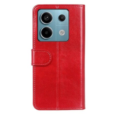Xiaomi Redmi Note 13 Pro 5G (Poco X6 5G) открываемый красный кожаный чехол - книжка | Vacins.lv