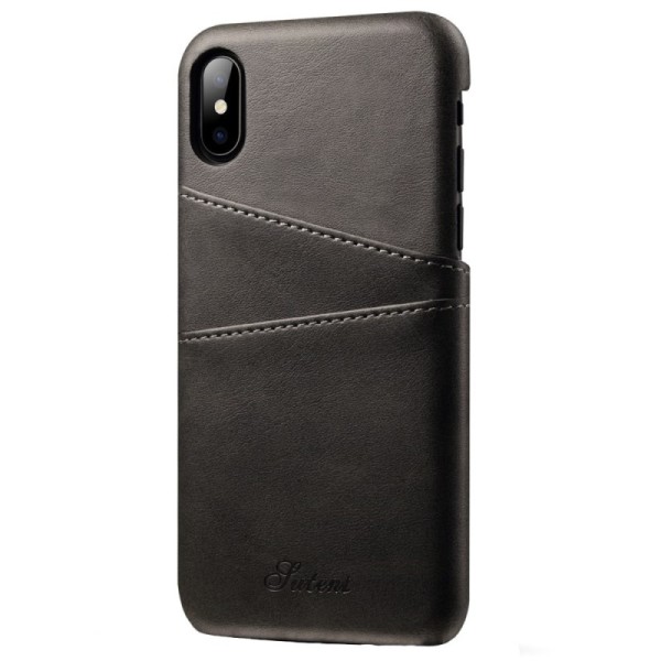 „Vintage“ кожный чехол – серый (iPhone X / Xs)