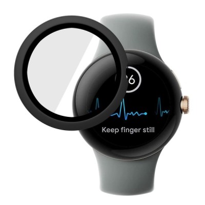 Google Pixel Watch 2 (Pixel Watch) Tempered Glass melns ekrāna aizsargstikls | Vacins.lv