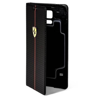 Ferrari Formula 1 Booktype Samsung Galaxy S5 / S5 Neo atvērams melns ādas maciņš / Vacins.lv