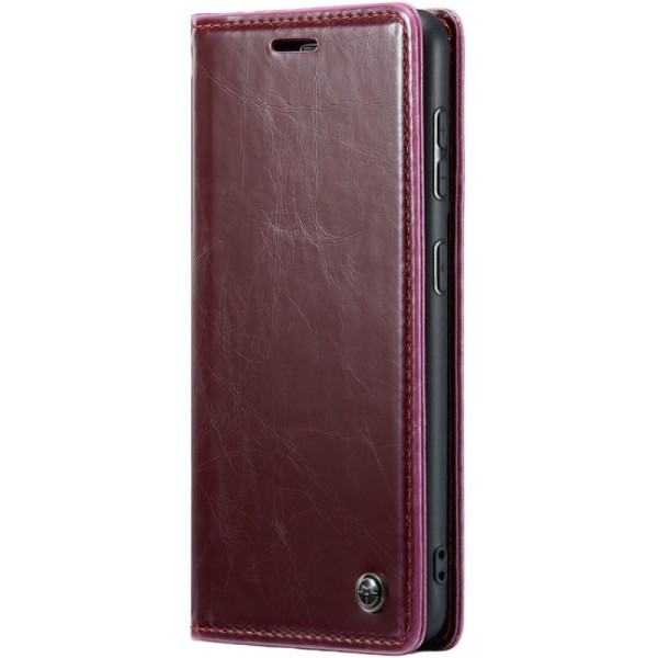 Кожиный чехол-книжка "CaseMe" Leather - бордовый (Galaxy A55)