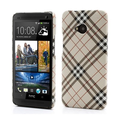 HTC One M7 „Burberry“ stils gaiši brūns apvalks / Vacins.lv