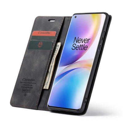 OnePlus 8 Pro CaseMe Retro открываемый, Чёрного цвета, кожаный чехол – книжка | Vacins.lv