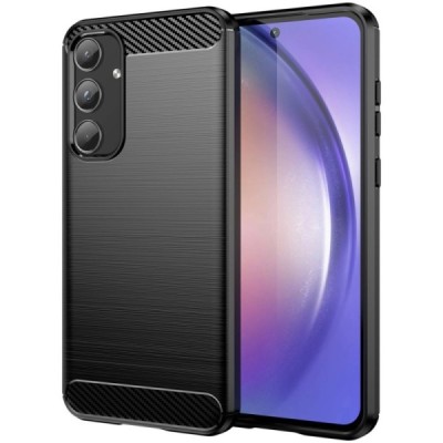 Samsung Galaxy A55 5G (SM-A556) "Carbon" cieta silikona (TPU) melns apvalks | Vacins.lv