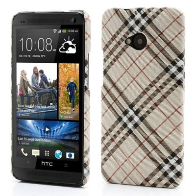 „Burberry“ stiliaus HTC One M7 šviesiai rudas dėklas (Dėkliukas) / Priedai.lt