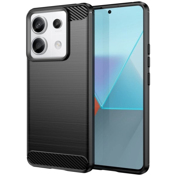 "Carbon" cieta silikona (TPU) apvalks - melns (Redmi Note 13 Pro 5G / Poco X6 5G)