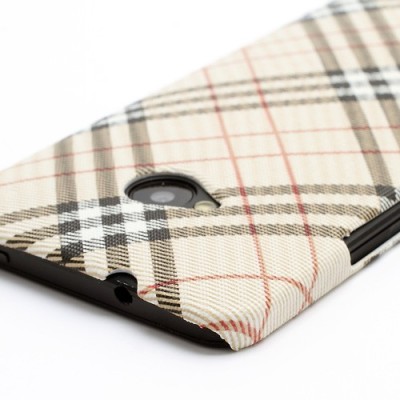 „Burberry“ stiliaus HTC One M7 šviesiai rudas dėklas (Dėkliukas) / Priedai.lt
