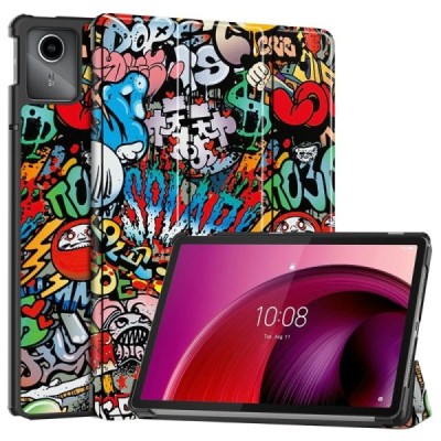 Lenovo Tab M11 (TB330FU) „Street Art“ цветной кожаный чехол-книжка (складной) | Vacins.lv