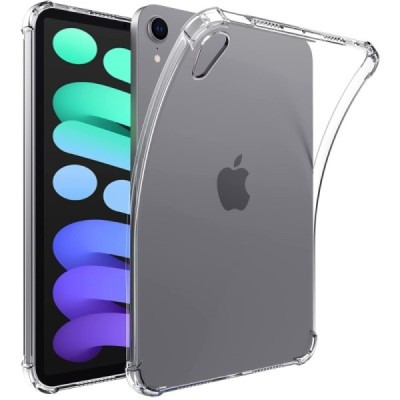Apple iPad mini (2021, 6-tās paaudzes) (modeļiem: A2568) pastiprinātas aizsardzības cieta silikona (TPU) dzidrs apvalks | Vacins