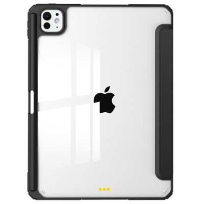 Apple iPad Pro 13 (2025) / 13 (2024) „Deluxe“ atvēramais melns maciņš | Vacins.lv