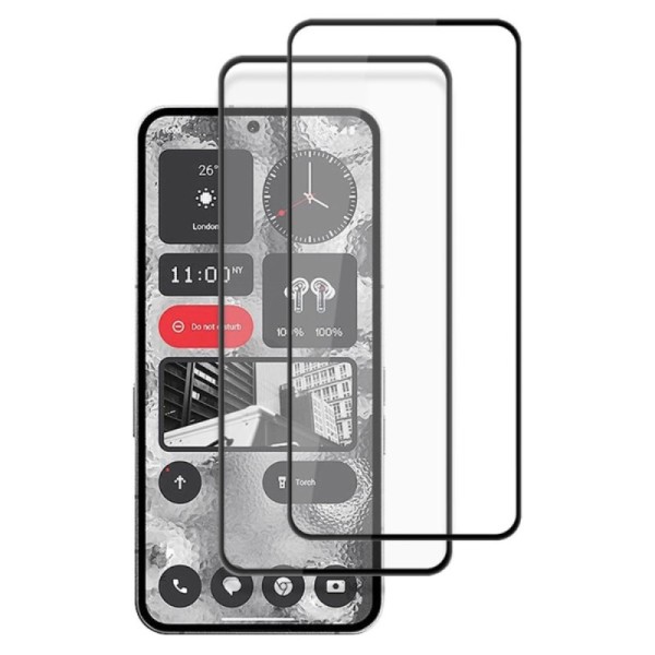 „Amorus“ ekrāna stikls (pilnīgi aizsedzama) komplekts - melns (Nothing Phone 2)