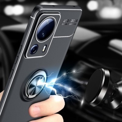Xiaomi 13 Lite „FOCUS“ Kickstand cieta silikona (TPU) melns apvalks | vacins.lv