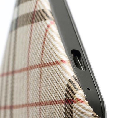 „Burberry“ stiliaus HTC One M7 šviesiai rudas dėklas (Dėkliukas) / Priedai.lt
