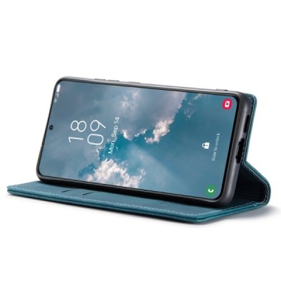 Samsung Galaxy S24+ (SM-S926) CaseMe Retro solīds atvēramais ādas zaļš maciņš - maks | Vacins.lv