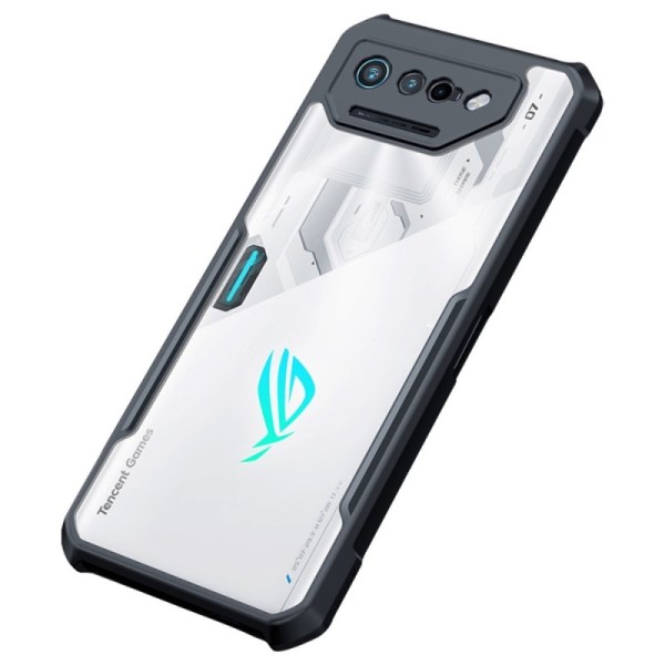 „XUNDD“ cieta silikona (TPU) akrils apvalks - dzidrs / melns (Rog Phone 7 / 7 Pro)