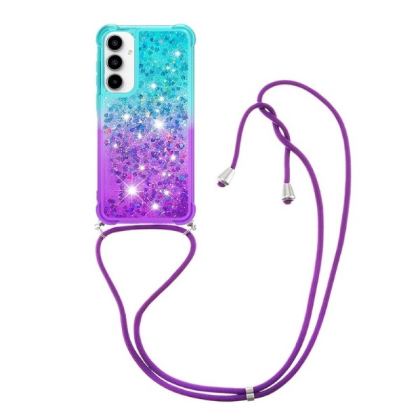 „Strap“ Shine cieta silikona (TPU) apvalks - piparmētru / violeta (Galaxy A55)