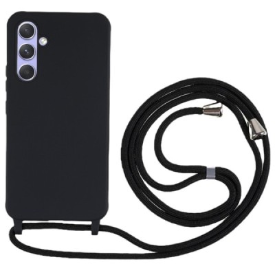 Samsung Galaxy A55 5G (SM-A556) Strap cieta silikona (TPU) melns apvalks | vacins.lv