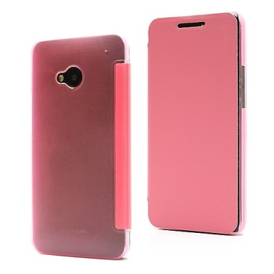 Atverčiamas HTC One M7 rožinis dėklas (Dėkliukas) / Priedai.lt