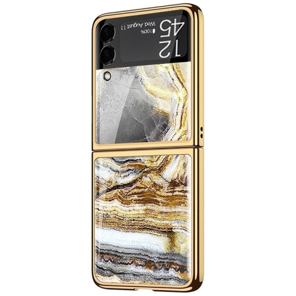 „GKK“ Marble plastmasas apvalks - zelta (Galaxy Z Flip3)