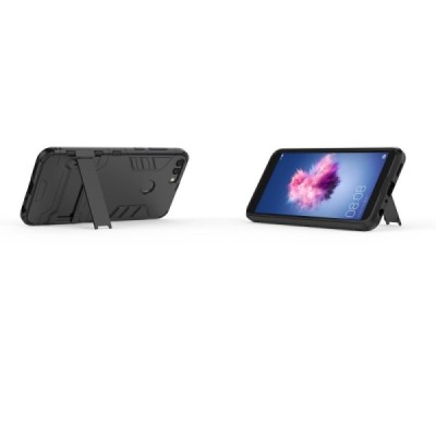 Huawei P smart 2018 (Enjoy 7S) „Kickstand“ pastiprinātas aizsardzības melns apvalks | Vacins.lv