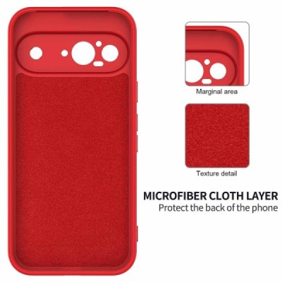 Google Pixel 9 Shell cieta silikona (TPU) apvalks - sarkans | vacins.lv