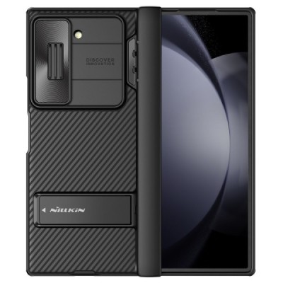 Samsung Galaxy Fold6 5G (SM-F956B) „Nillkin“ CamShield Kickstand чёрный чехол, задняя часть с защитой камеры | Vacins.lv
