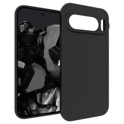 Google Pixel 9 Pro XL cieta silikona (TPU) melns apvalks | Vacins.lv
