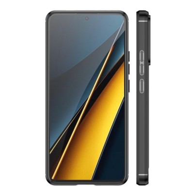 Твердый силиконовый чехол „Carbon“ (TPU) для Xiaomi Poco X6 Pro 5G (Redmi K70E),чёрного цвета | Vacins.lv