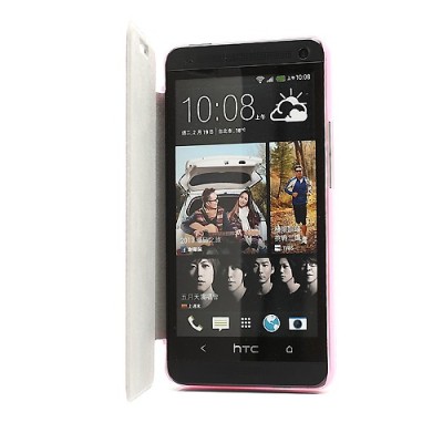 Atverčiamas HTC One M7 rožinis dėklas (Dėkliukas) / Priedai.lt