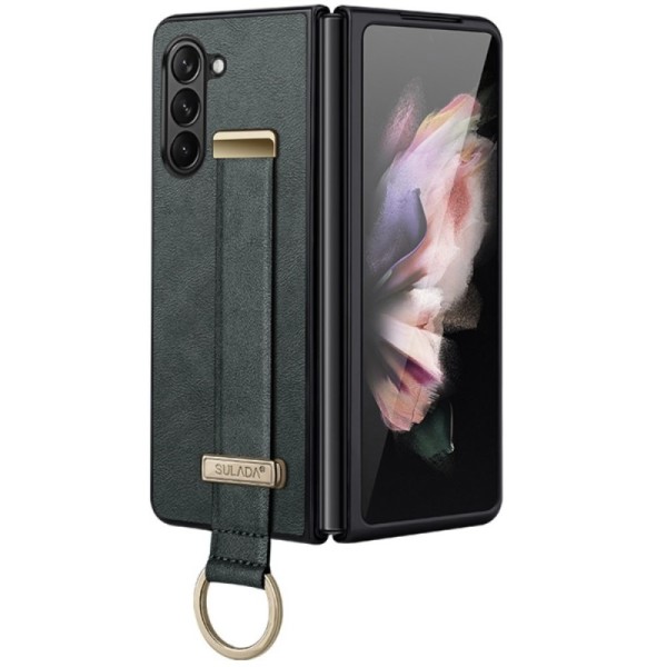 Кожаный чехол „Sulada“ Leather Kickstand - зелёный (Galaxy Fold6)