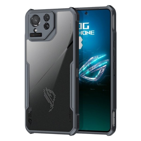 „XUNDD“ твердый силиконовый (TPU) акриловый чехол - прозрачный / чёрный (Rog Phone 8 Pro)