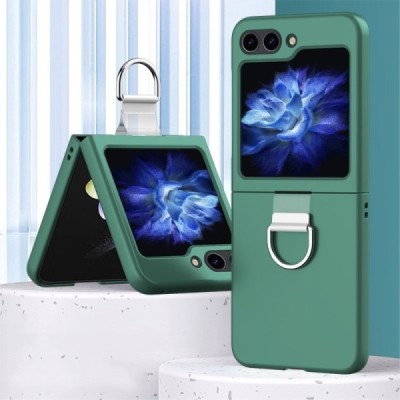 Samsung Galaxy Flip7 FE / Flip6 „Ring“ plastmasas zaļš apvalks | vacins.lv