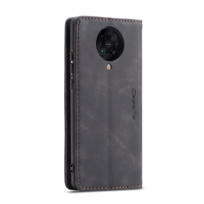 Xiaomi Poco F2 Pro CaseMe Retro solīds atvēramais ādas melns maciņš - maks | Vacins.lv