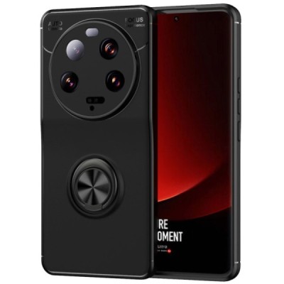 Xiaomi 13 Ultra "FOCUS" Kickstand (TPU) твердый силиконовый чехол - чёрный | Vacins.lv