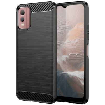 Nokia C32 "Carbon" cieta silikona (TPU) melns apvalks | Vacins.lv