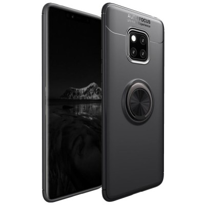 Huawei Mate 20 Pro "FOCUS" Kickstand cieta silikona (TPU) melns apvalks | vacins.lv