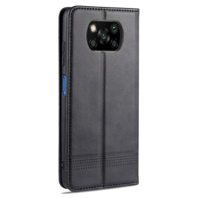 Xiaomi Poco X3 "AZNS" Retro ādas atvēramais melns maciņš (maks) | Vacins.lv