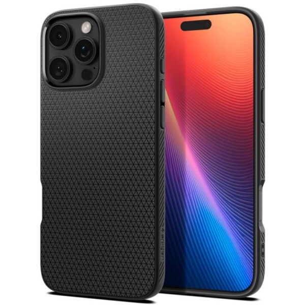 "Spigen" Liquid Air apvalks - melns (iPhone 16 Pro)
