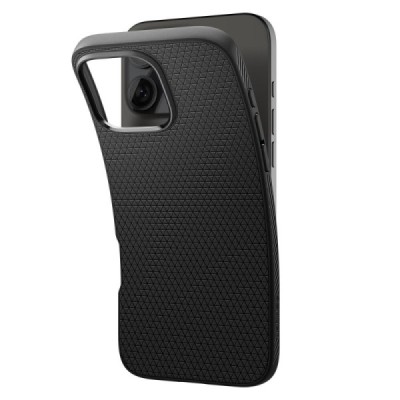 Apple iPhone 16 Pro "Spigen" Liquid Air melns cieta silikona apvalks | vacins.lv