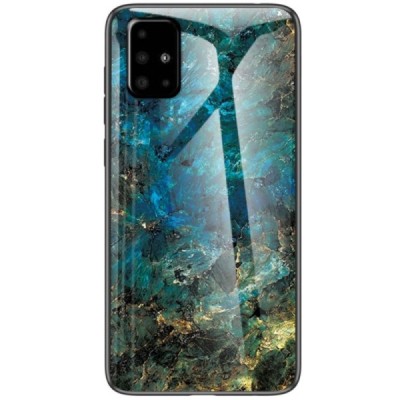 Samsung Galaxy A51 "Marble" cieta silikona (TPU) zils apvalks | vacins.lv